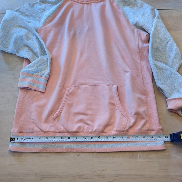 Shambhala Long Sleeve Pink and Grey Hooded Sweater without Tags Presumed Size Lg - Picture 7 of 8